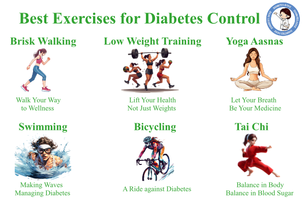 Best Exercises for Diabetes Control at Home, Type 2 Patients, Prevention